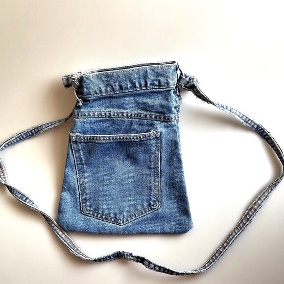 DENIMIN BLUE JEAN CROSSBODY SHOULDER PURSE - Picture 1 of 7